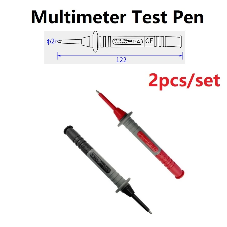 

New Practical Testing Probe Test Pen Multimeter Needle Probe Nickel-plated Polyamide+Brass Pure Copper Red&Black