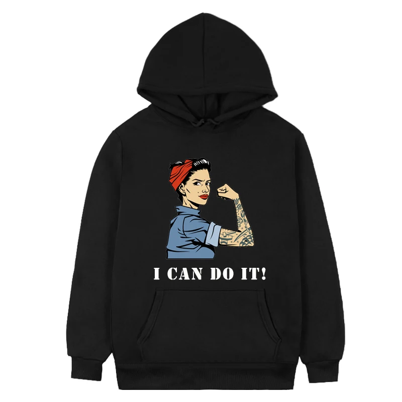 Смешные Толстовки I Can Do It женская классическая толстовка с капюшоном Женская