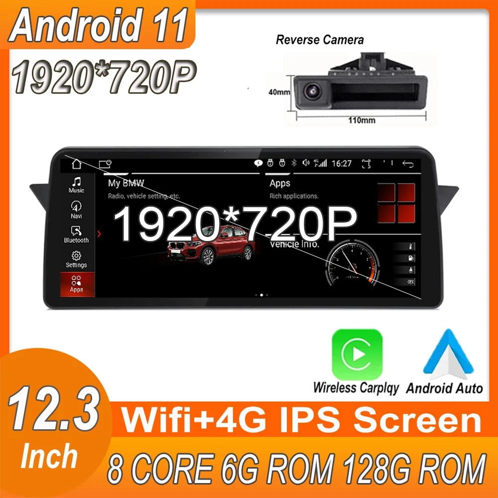 

Car Radio Stereo Video Player Multimedia GPS Navigation 12.3" Android 11 IPS DSP For BMW X1 E84 2009 - 2015 iDrive / CIC System