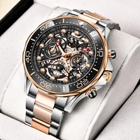 lige stainless steel hollow mens watches top brand sport waterproof quartz watch for men military wristwatch relogio masculino