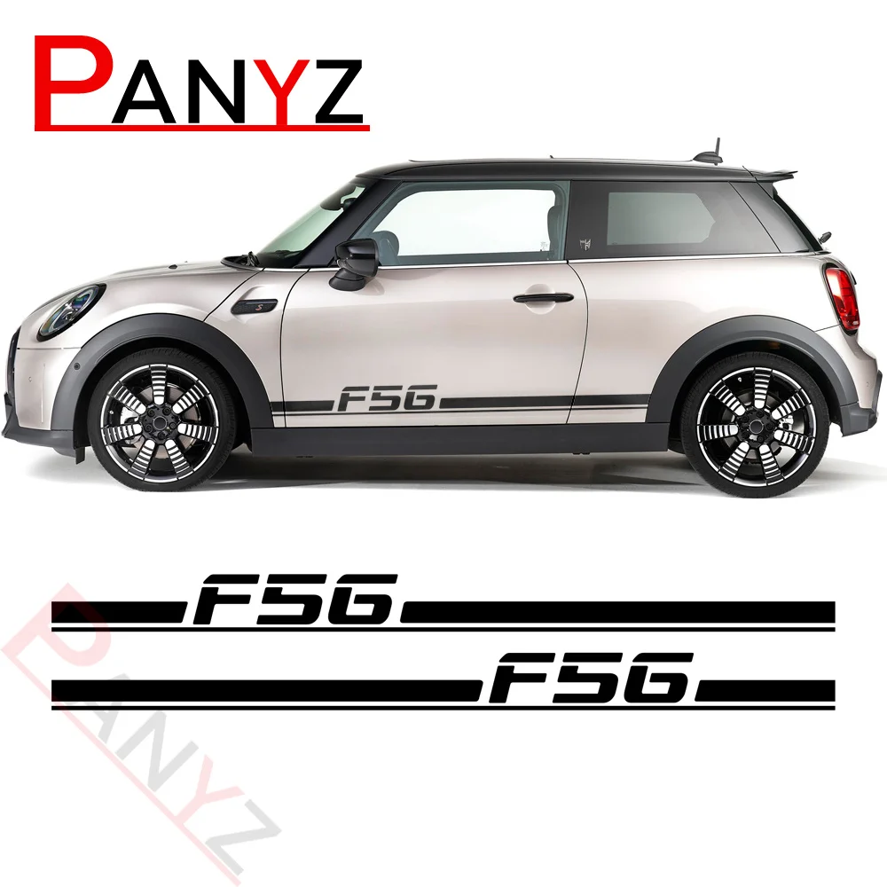 

2pcs Car Styling Graphics Decals Door Side Skirt Racing Stripes Stickers for Mini Cooper F56 Hatchback 2013-present