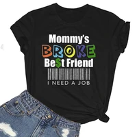 european and american round neck fashion lettered womens t shirt mommys brook print loose short sleeve wholesale