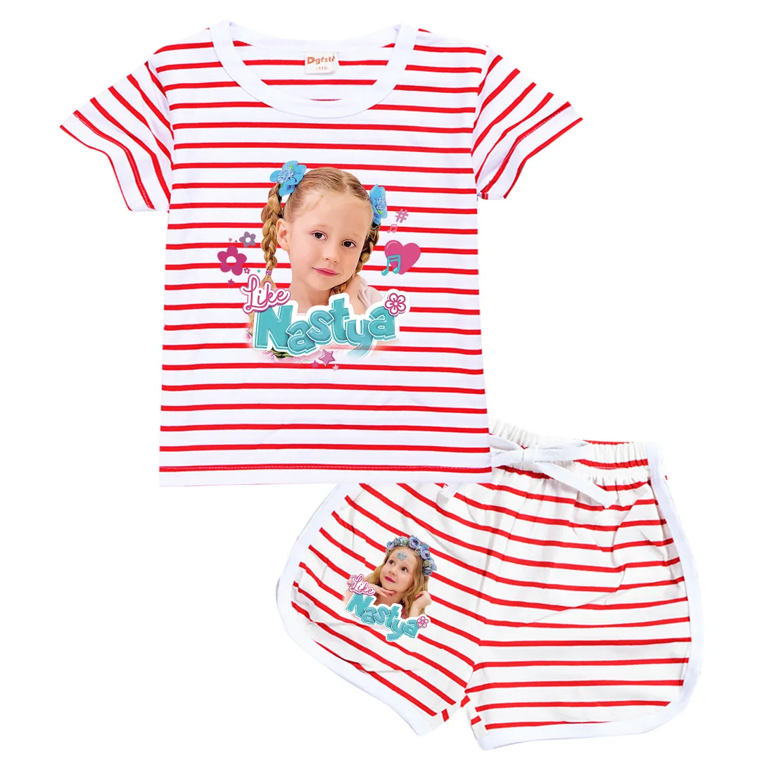 

Like Nastya Pajamas Set Summer Children Short Sleeve T Shirt Sleepwear Pyjamas Cartoon Likenastya Baby Suit Clothing