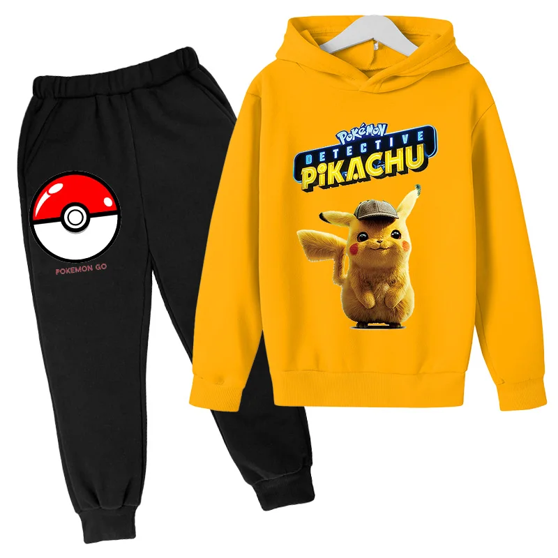 

Spring Autumn Winter 2022 Pikachu Kids Sweatshirt Pants Casual Boys Girls Long Sleeve Pokemon - Cotton Hoodie Kids Pullover