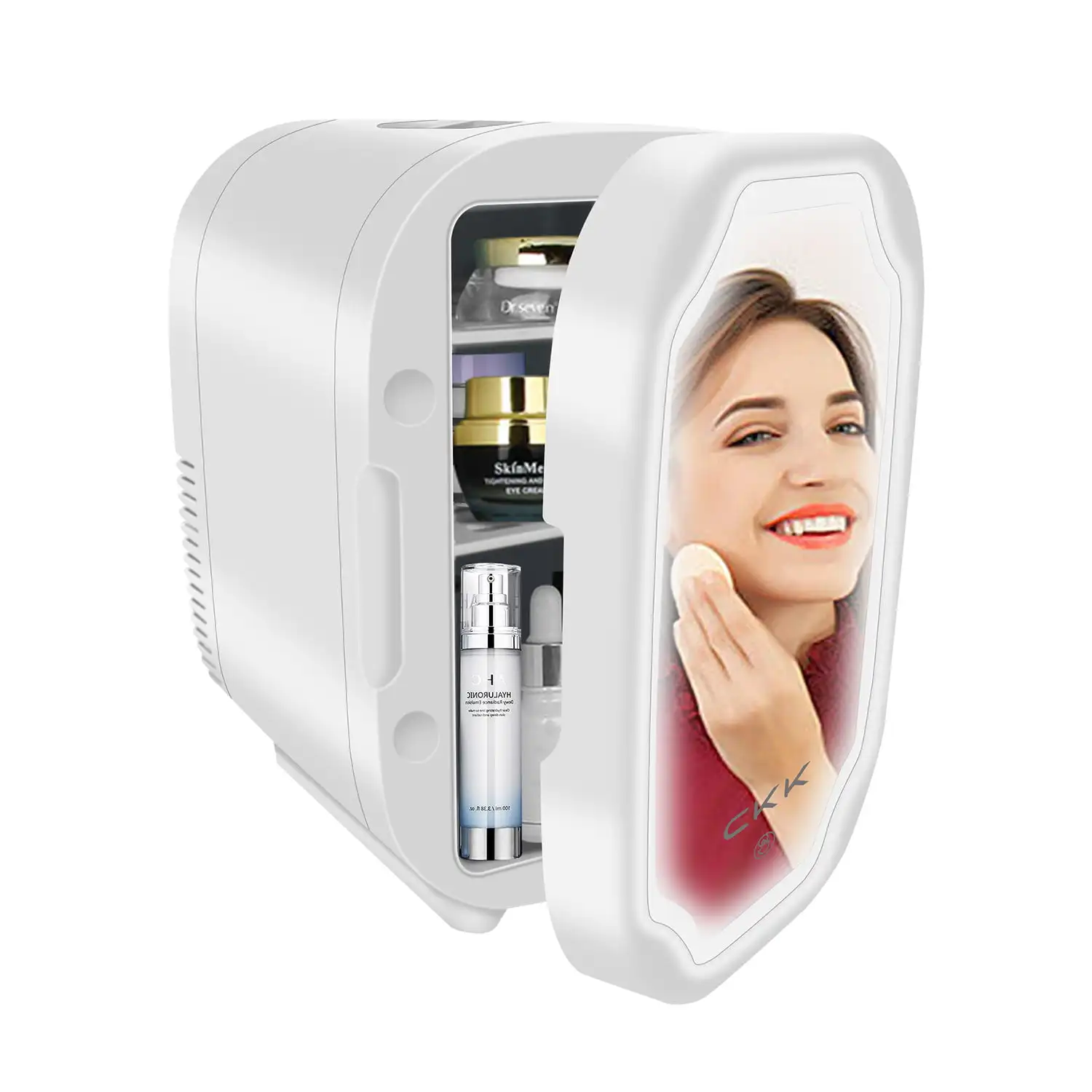 

LED Beauty Fridge Mini Fridge 6L Portable Mirror Refrigerator Cooler Mask Beverage Refrigerator for home Car Kitchen Picnic Camp