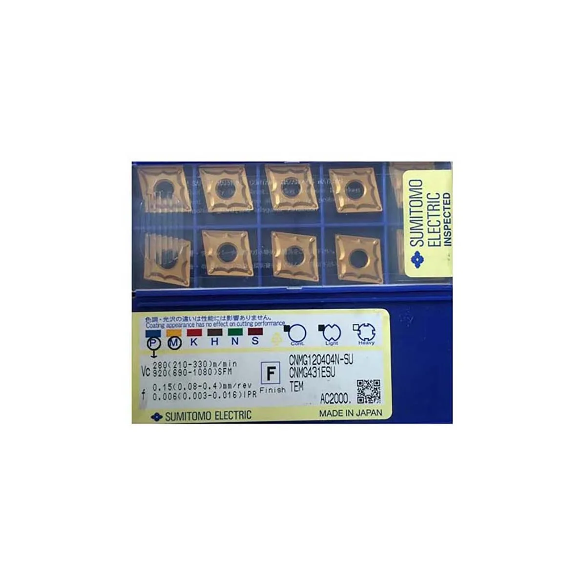 

SUMITOMO 100% Original CNMG CNMG190612N CNMG120412N CNMG120408N CNMG120404N CNMG160616N UX UG AC2000 Carbide Turning Inserts