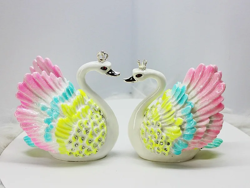 Couple Swan Trinket Box Crystals Animal Lover Keepsake Craft  ( 1 PC ONLY)