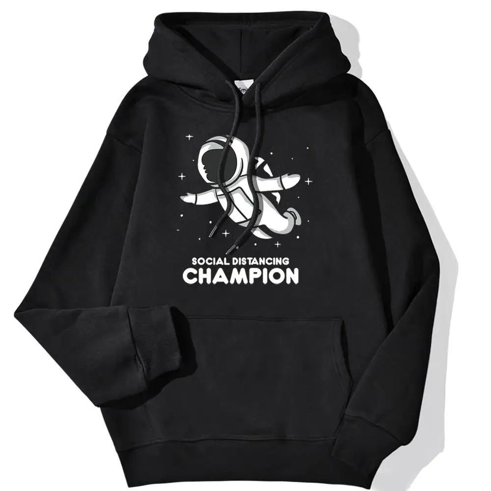 

Social Distancing Champion Print Men Clothes Creativity Pullover Hoody Crewneck Pocket Sweatshirt Autumn Fleece Hoodie Man 2022