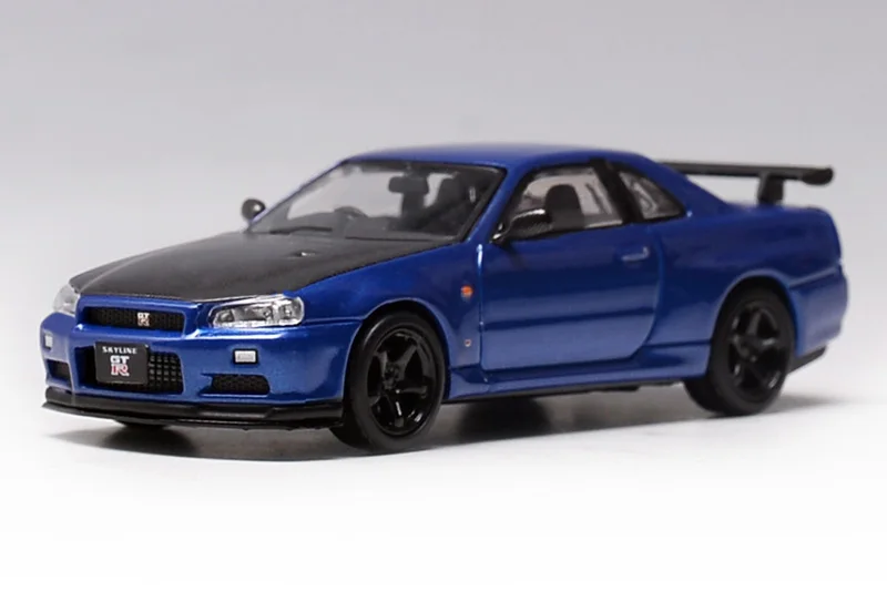 

SH Alloy Limited Edition 1:64 Nissan Skyline R34 Blue Carbon Fiber V-SPEC II GT-R Car Model