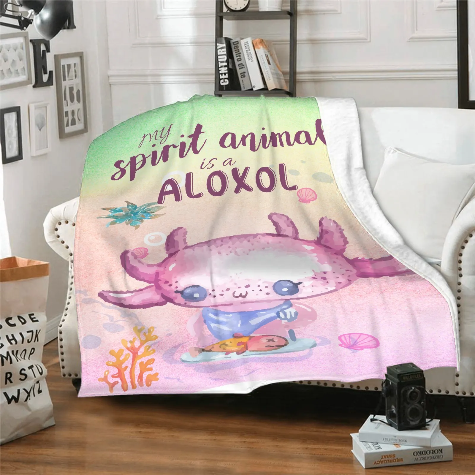 

Индивидуальное одеяло My Spirit Animal Is axolotlcustomized плед одеяло s супер мягкий подарок для семьи, подруги, собаки, домашних животных 60x50''