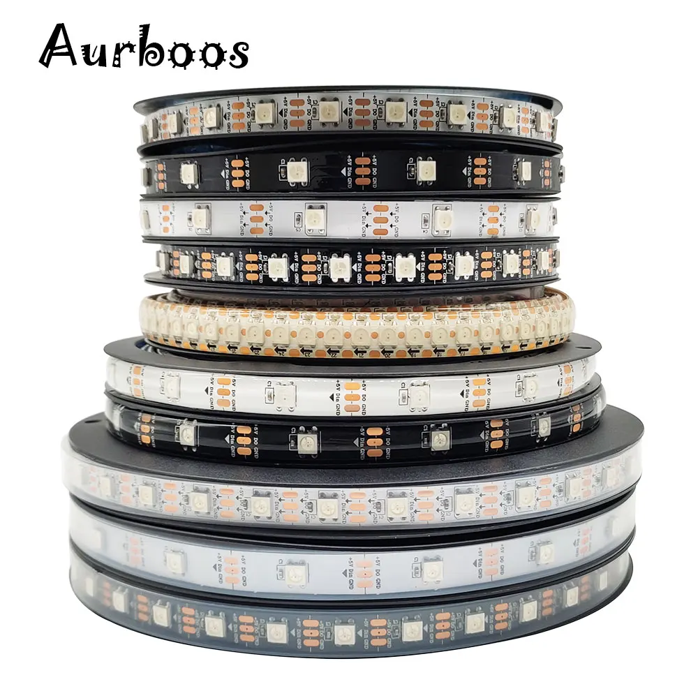 Лента светодиодная WS2812B 30/60/144 пикселей/светодиодов/м RGB 5 В IP30/65/67 |
