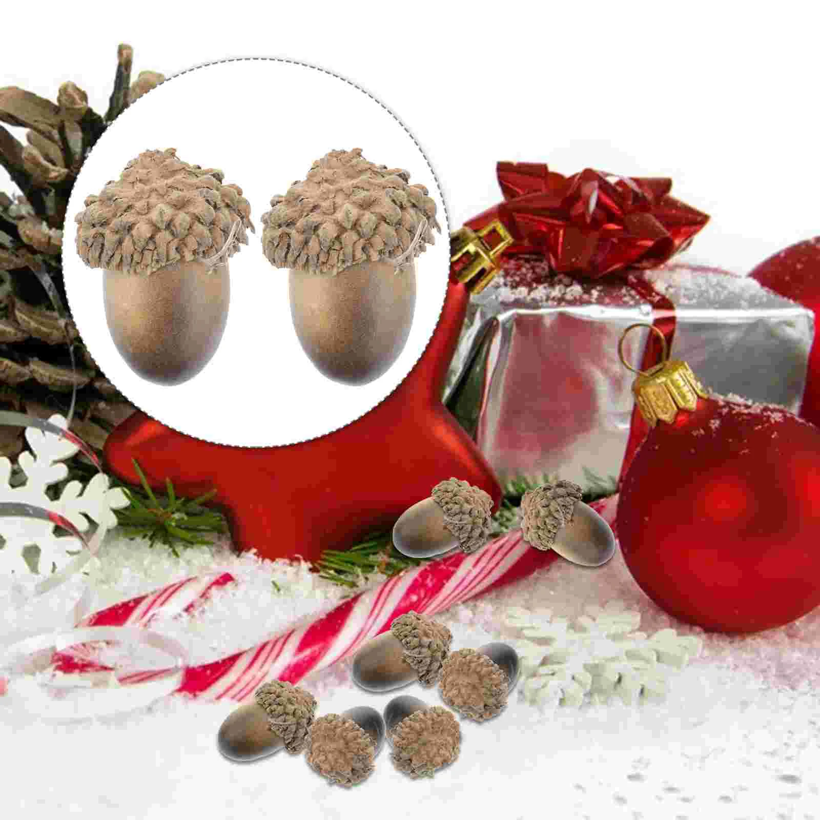

Lifelike Acorns Craft Acorns Christmas Acorn Caps Christmas Tree Decoration Fruits Lifelike Acorn Ornaments