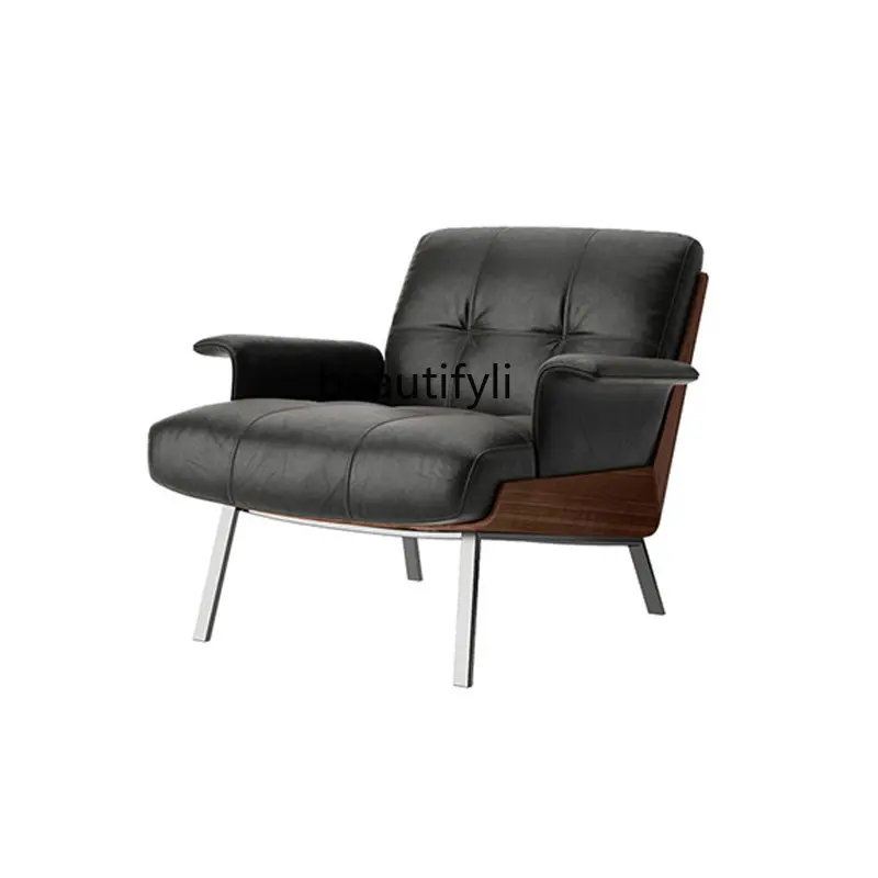 

Итальянский минималистичный одноместный диван-стул, дизайнерское Роскошное дизайнерское кресло с высокой спинкой для гостиной и балкона, деревянное кресло-стул, мебель