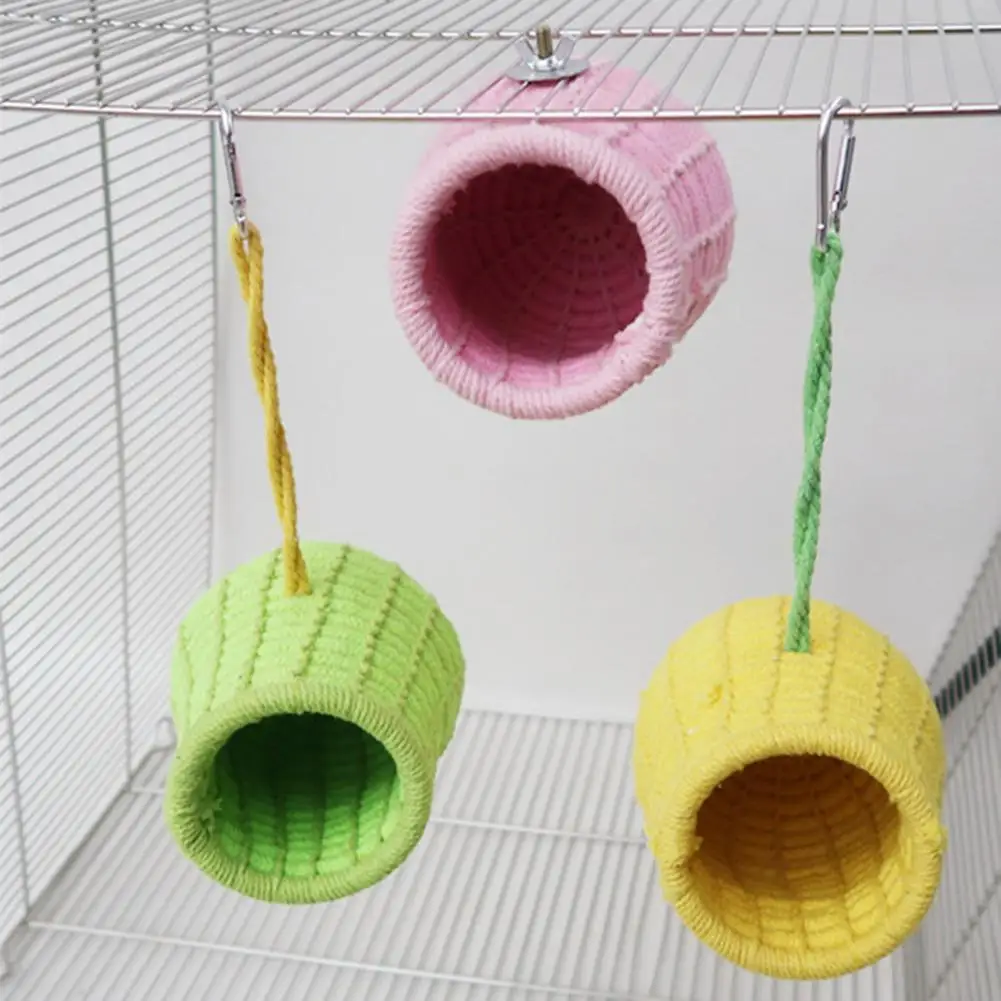 Уютная кровать в виде маленького животного Тканое укрытие гамак для птицы