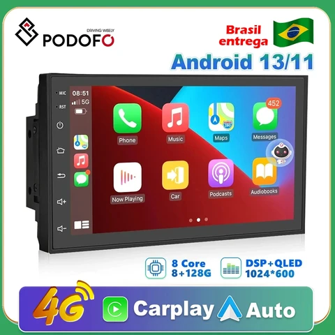 Podofo 8G 128G автомобильное радио GPS 2 din Android 10,0 Авто Carplay Универсальный 7 "для Volkswagen Nissan Hyundai Kia Toyota мультимедийный плеер