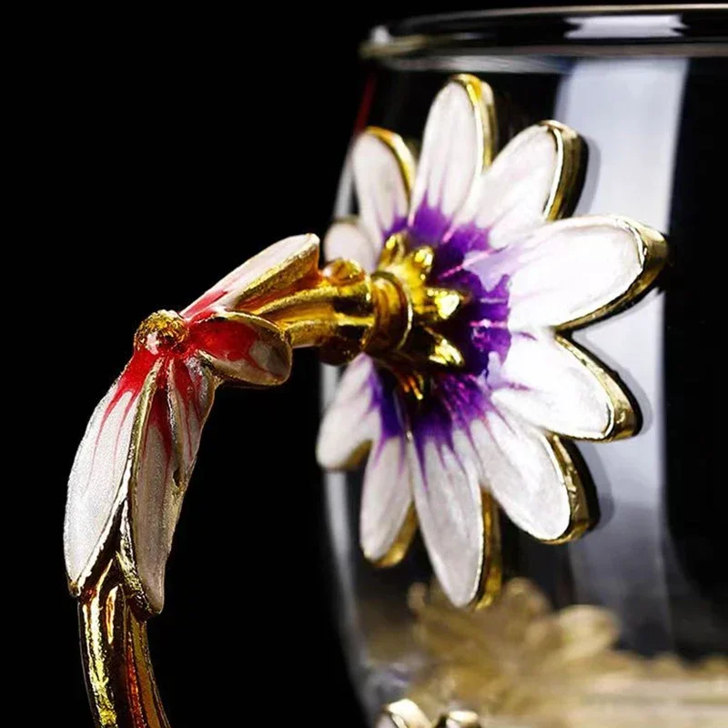 Высококачественная эмалированная Хрустальная кружка стакан для чая розы