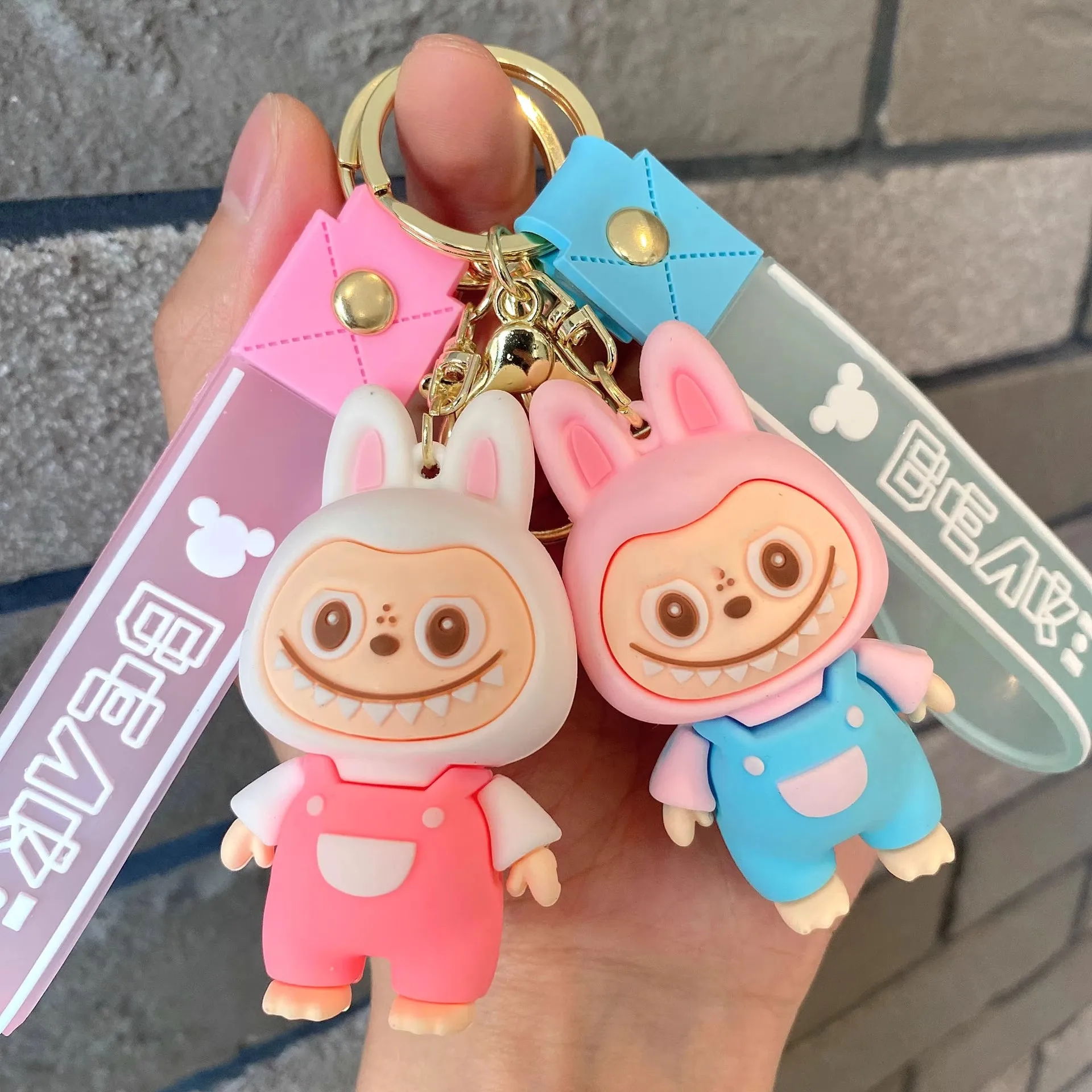 Милая овечка Labubu мягкая резиновая кукла мультяшный брелок для ключей от