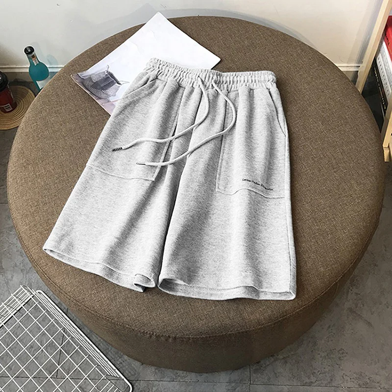 

Women Casual Sports Shorts Women Spring And Summer High Waist Thin Section New Slim Straight Wide-leg Pants Home Five-point Pant