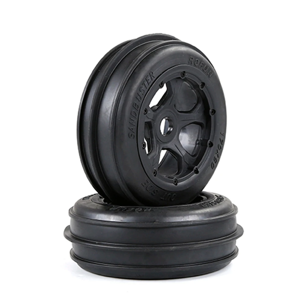 

New 2Pcs Front Sand Paddles Desert Wheels Tires for 1/5 HPI ROVAN ROFUN KM BAJA 5B Rc Car Parts Black