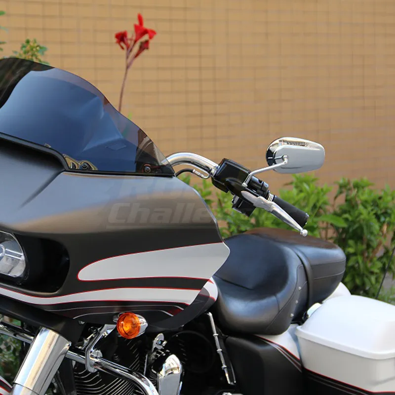 Фото 8 мм мотоциклетные хромированные зеркала заднего вида для Harley для Honda Shadow для Yamaha Dragstar для KAWASAKI Vulcan №5