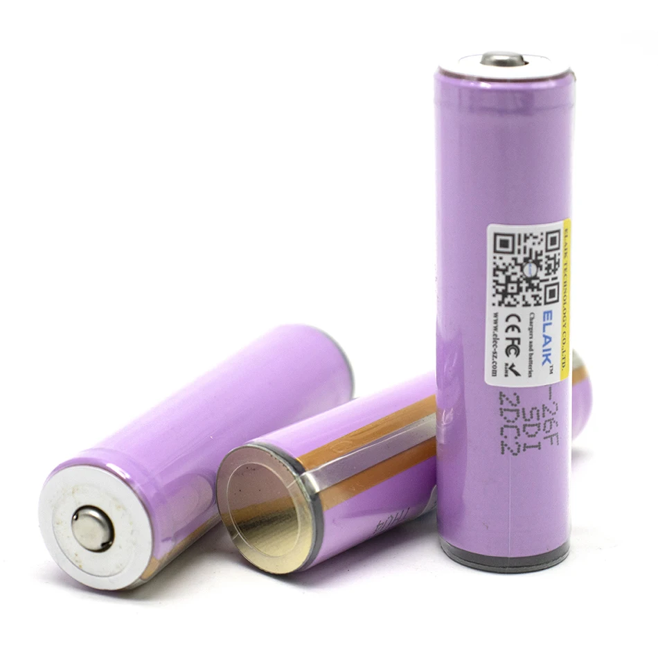 Новый оригинальный защищенный аккумулятор ELAIK 18650 2600 мАч ICR18650-26F M Li lon