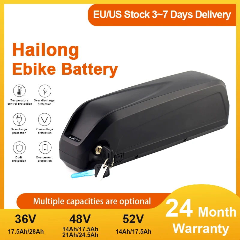 

Original 48V Battery 36V 21AH 52V Ebike Battery 21700 Hailong Max 40A BMS 350W 500W 750W 1000W 1500W 18650 Cell Lithium Batterry