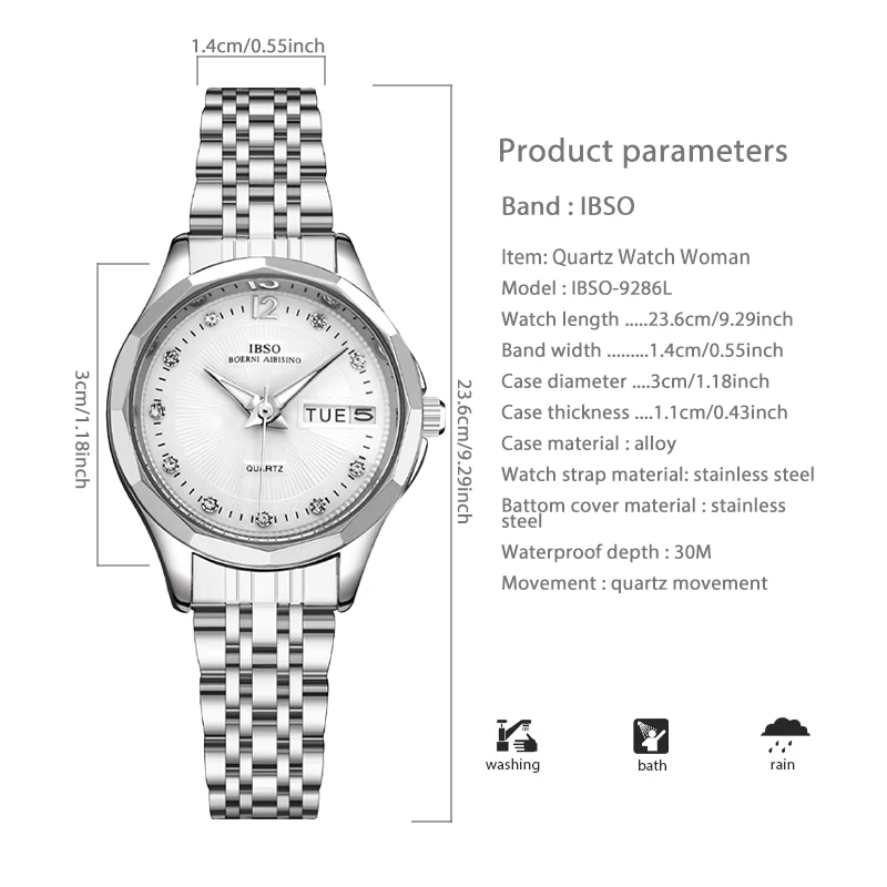 Luxury Brand Ladies Wristwatches Top Silver Steel Designer Quartz Wrist Clock Female Original Waterproof Elegant Watches Women
