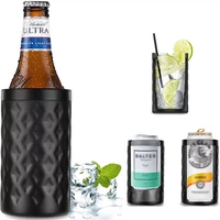 beer can cooler for 12oz non slip insulated double walled stainless steel cover vacuum beer cooler camping for keep warm or cool