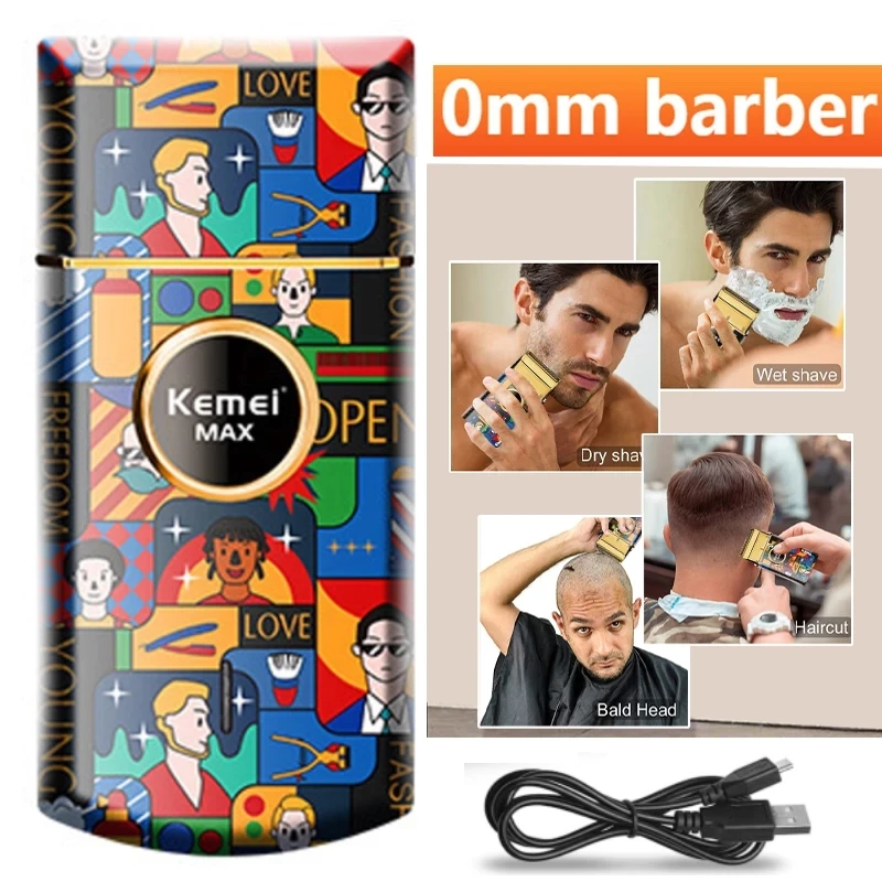 

Kemei USB Fast Charging Men's Electric Razor Mini Portable Shaver Reciprocating Head Fast Shave Professional Electric Shaver 50D