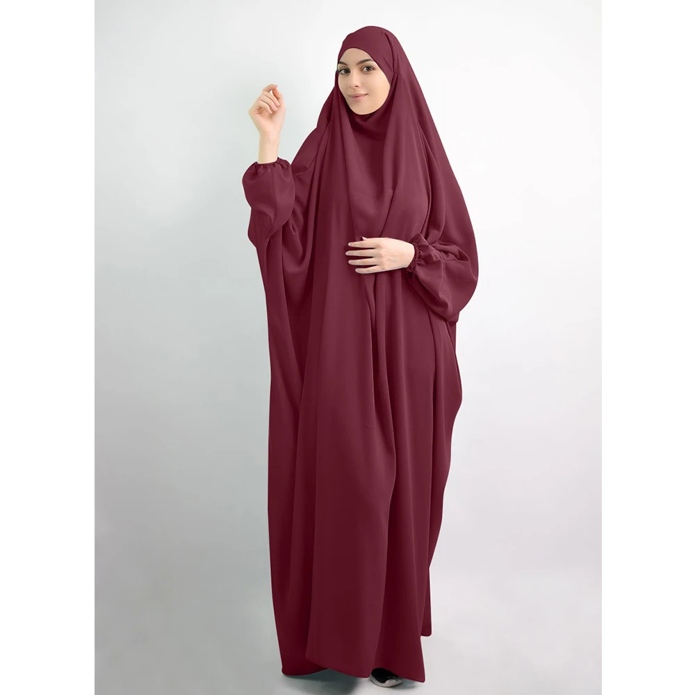 Jilbab Abaya Long Khimar Full Cover Ramadan Gown Abayas Islamic Clothes Niqab Eid Hooded Muslim Women Hijab Dress Prayer Garment