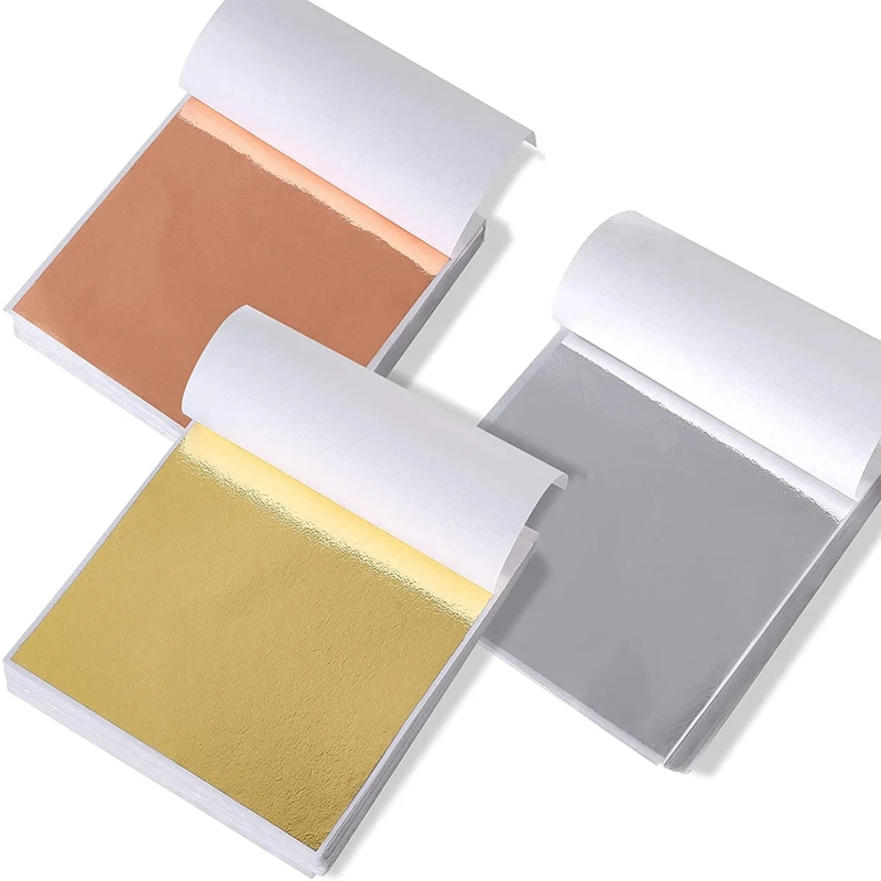 

300 Sheets Imitation Gold Silver Foil Paper For Birthday Party Wedding Decorations