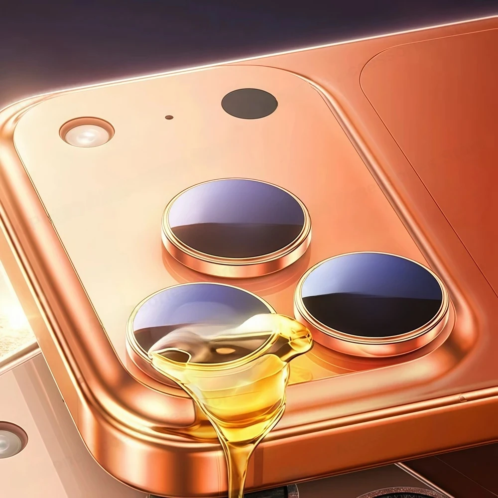 Фото Металлический стеклянный защитный чехол для камеры iPhone 17 ProMax - Кольцо-накладка для объектива Air 15 16 ProMax - Кольцо из закаленного стекла для iPhone 17 PR №2