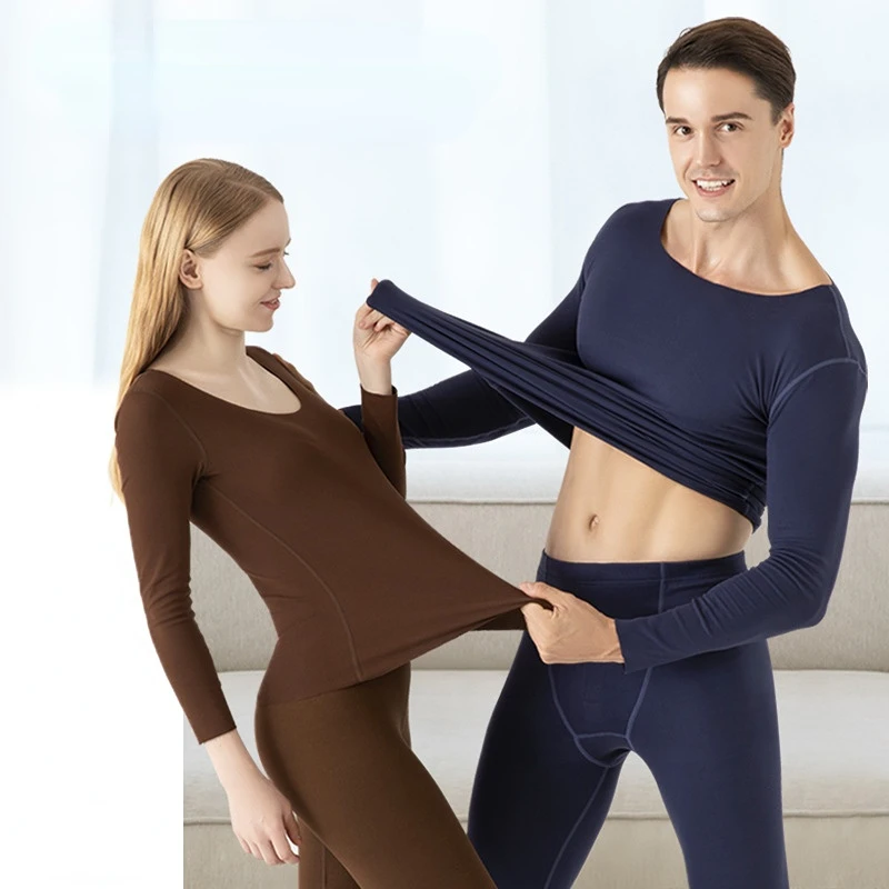

New Double-Sided Sanding Thermal Underwear Set Seamless Autumn Clothes Long Johns for Women Warm Winter Unisex Thermo Lingerie
