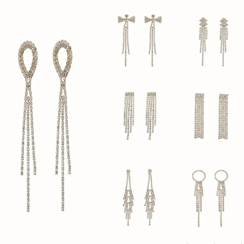 Элегантные универсальные длинные геометрические серьги с бахромой и