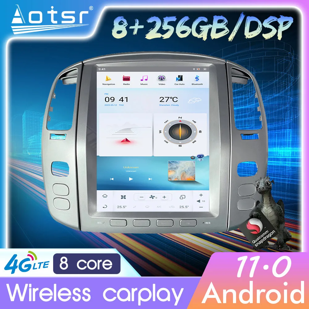

Android 11 автомобильный Радио мультимедийный плеер аудио Carplay для Toyota Land Cruiser 100 LC100 Lexus LX470 2002 - 2007 стерео головное устройство