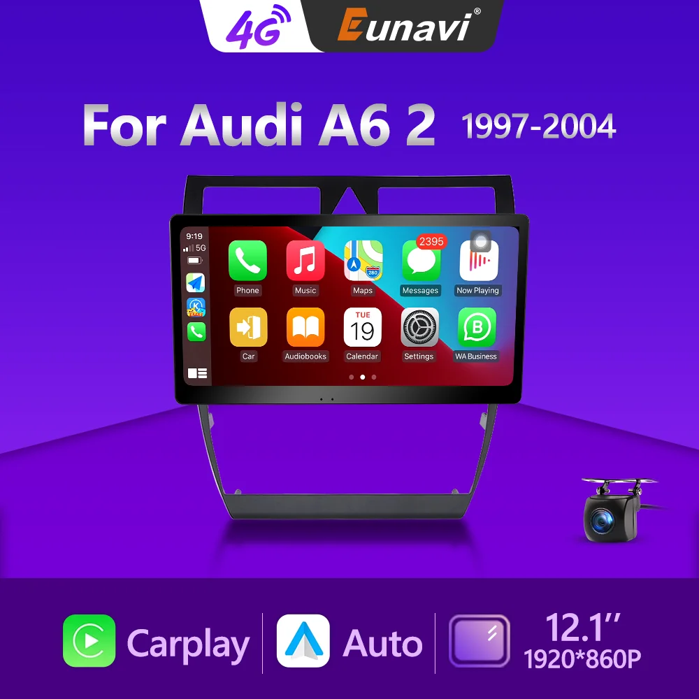 

Eunavi 4G 2 Din Android Auto Radio For Audi A6 C5 1997-2004 S6 RS6 Car Multimedia Video Player Carplay GPS Stereo Autoradio 2din