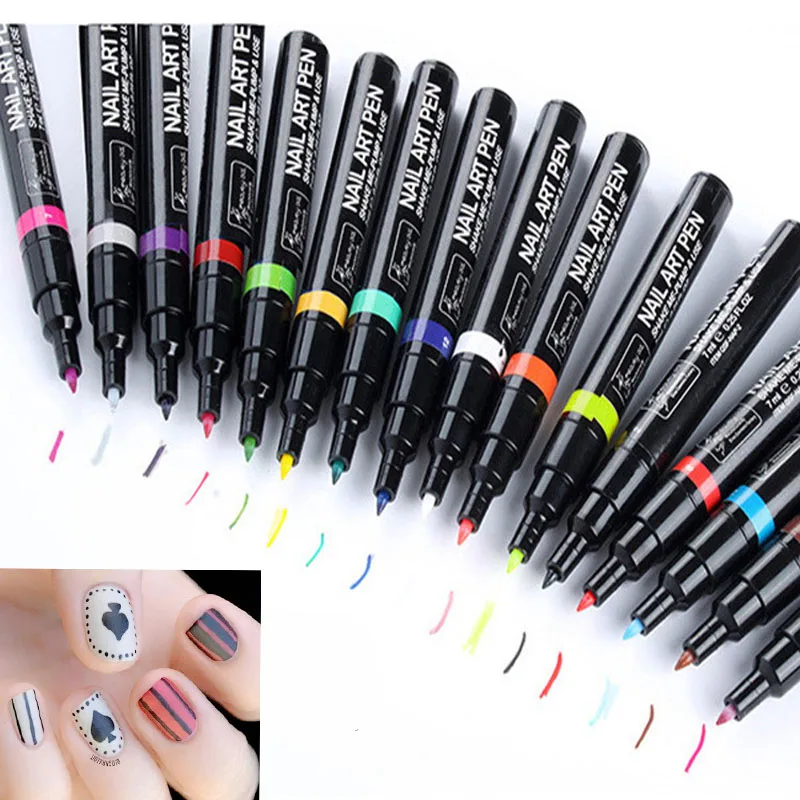 

16 Colors Nail Art Painting Pen 3D Mandala DottingTools Accessories White Red DIY Liner Flower Pencils Decoration Wholesale Bulk