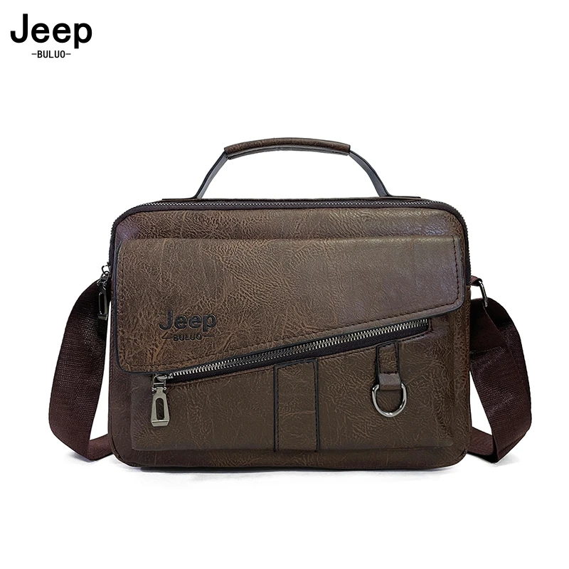 

JEEP BULUO Brand Men Business Bag Crossbody Brown Shoulder Bags For Men Handbag Casual New Hot High Quality