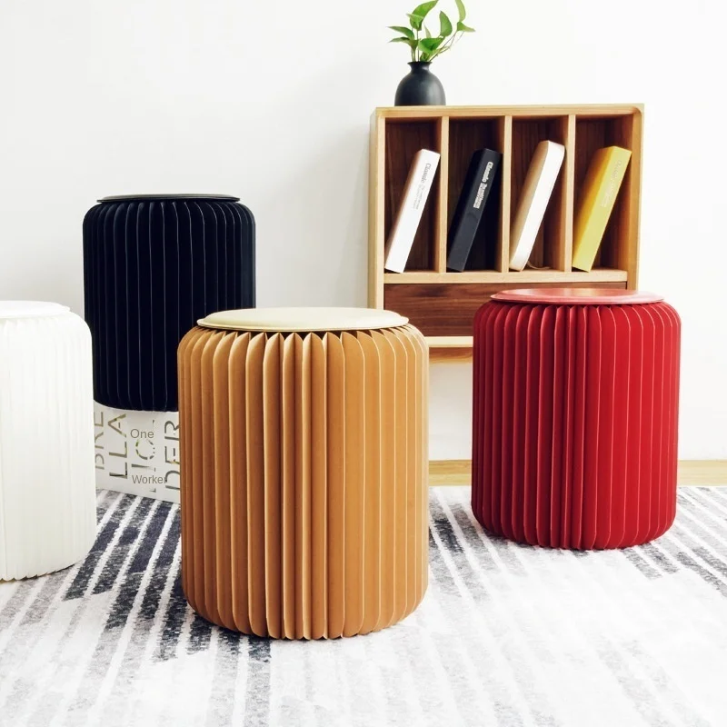 

IHOME Eighteen Paper Folding Paper Stool Creative Round Paper Stool Fashion Nordic Furniture Foreign Trade Hot Sale New 2023