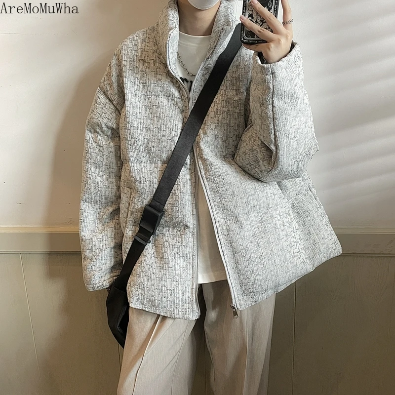 Autumn and Winter Thick Padded Jacket Men's Bread Jacket Korean Style Trend Loose Casual Stand-up Collar Men's Padded Jacket