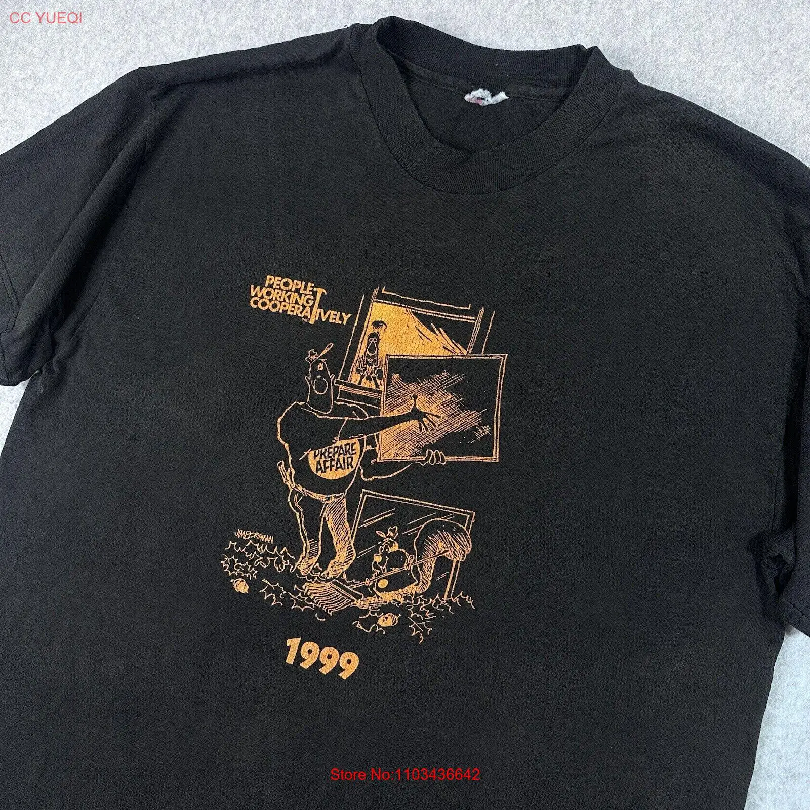 Винтажная Футболка Джим Борман большие размеры сотрудники 1999 мультфильмов