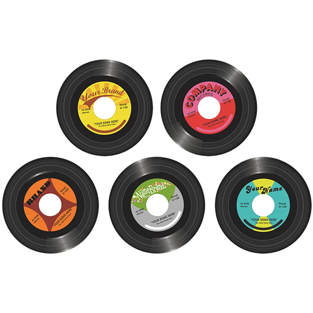 

Records Vinyl Wall Record Decor Decorations Party Fake 70S Country French Aesthetic Drinks Theme Plain Coasters Room S