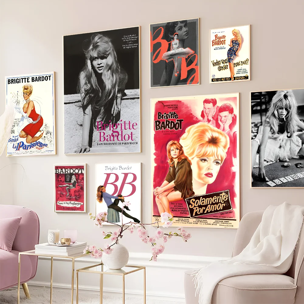 Brigitte Bardot Classic Vintage Posters Whitepaper Prints Artwork Kawaii Room Decor