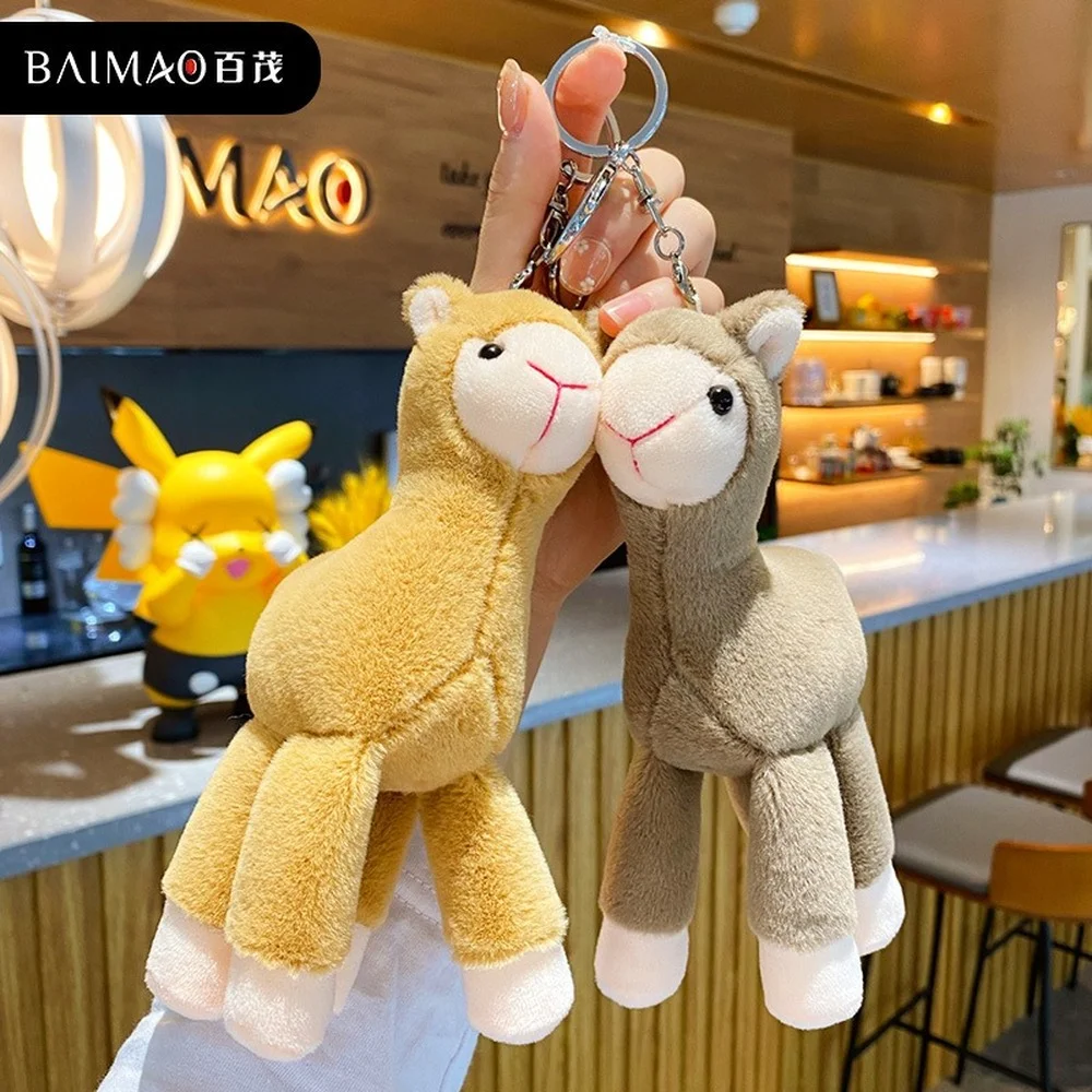 

Новинка мультяшная плюшевая кукла Альпака Забавный брелок для ключей для мужчин и женщин милый Модный изысканный брелок для автомобиля пар...