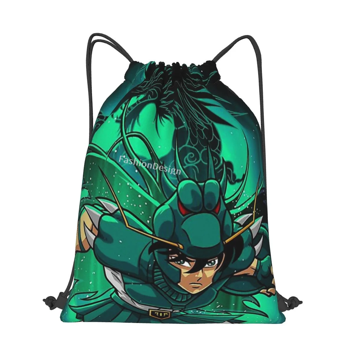 

Рюкзак Shiryu Of Dragon Saint Seiya с принтом аниме, многофункциональный дорожный ранец для подростков с кулиской и карманами для хранения