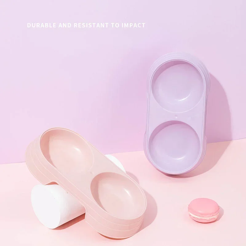 Двойная Пластиковая Миска Macaron Для Домашних Животных Кормушка Кошек И Собак