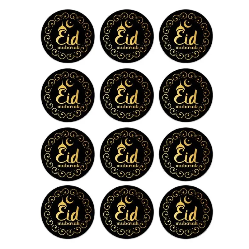 

60pcs EID Mubarak Decor Stickers Ramadan Mubarak Decoration Islam Muslim Festival Favor Gifts Labels HAJJ Ramadan Kareem Decorat