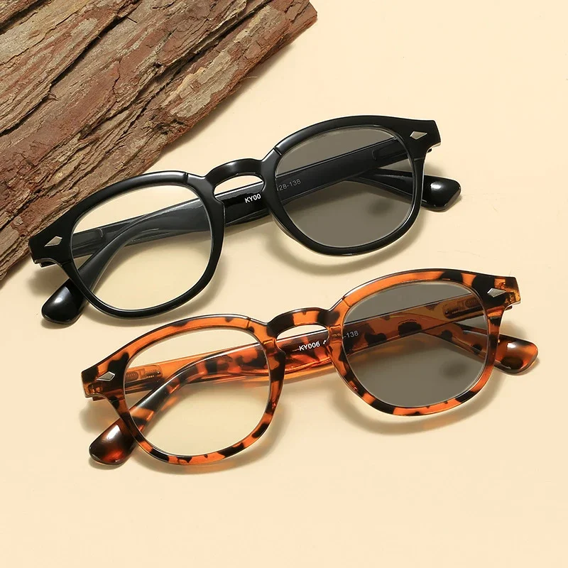 Фотохромные очки в круглой оправе для мужчин и женщин модные уличные