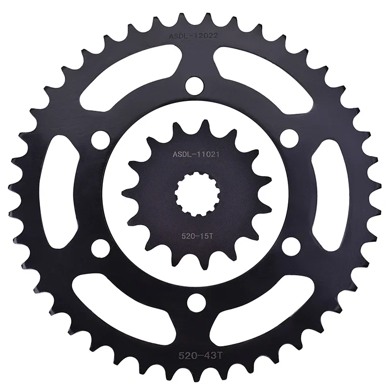 

520 15T 43T мотоциклетные передние или задние звездочки, стальная шестерня для YAMAHA YZF-R3 YZF-R25 2015-2018 MT-03 MT03 MTN320 2016-2024