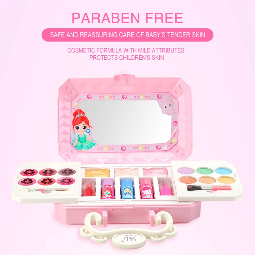 

Girls Makeup Toy Set Interactive Blusher Children Gift Lipstick Eyeshadow Kids Portable Exquisite DIY Princesses Pretend Play